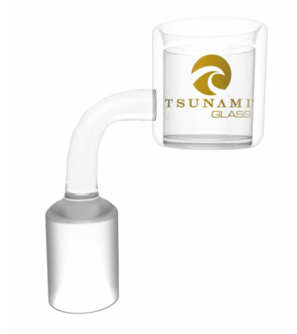 Tsunami Glass 4mm Water Pipe Thermal Quartz Banger With Carb Cap Black Lava Vape