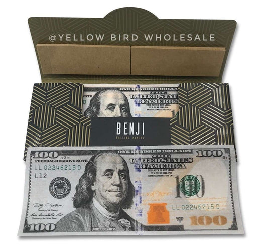 Benji $100 Bill Rolling Papers + Filter Tips Black Lava Vape