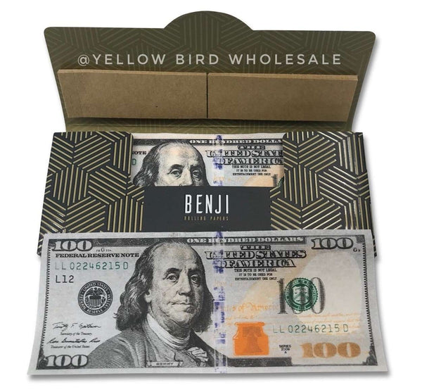 Benji $100 Bill Rolling Papers + Filter Tips Black Lava Vape