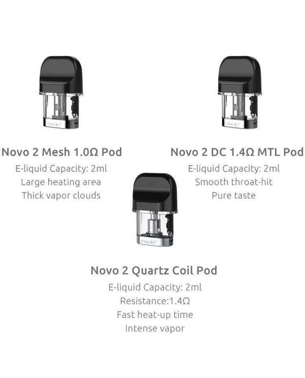 Smok Novo 2 Replacement Pods Black Lava Vape