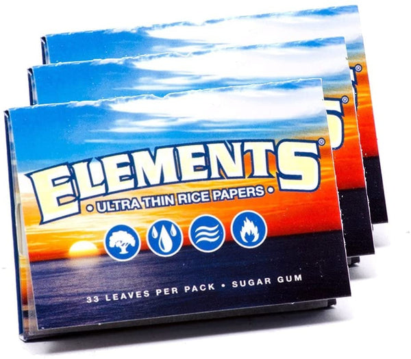 Elements Ultra Thin Rice Rolling Papers Black Lava Vape
