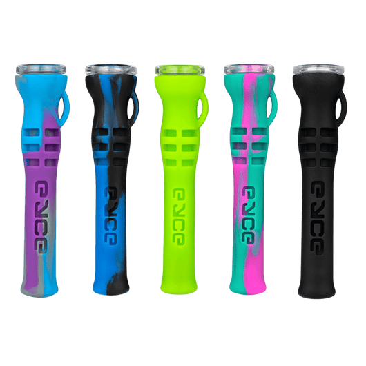 Eyce Shorty Platinum Cured Silicone Chillum Black Lava Vape