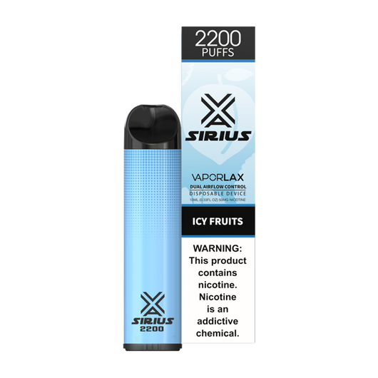 Vaporlax Sirius 10ML 2200 Puffs 1500mAh Adjustable Airflow Disposable Black Lava Vape