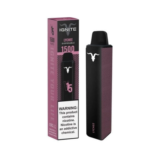 Ignite V15 5.1ML 1500 Puffs 850mAh Synthetic Nicotine Device Black Lava Vape