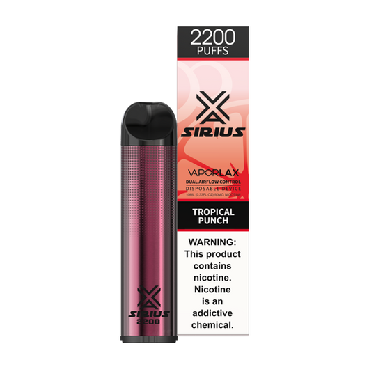 Vaporlax Sirius 10ML 2200 Puffs 1500mAh Adjustable Airflow Disposable Black Lava Vape