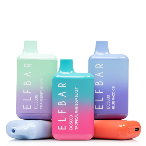 Elf Bar ZERO NICOTINE BC5000 Puff Rechargeable Disposables Black Lava Vape