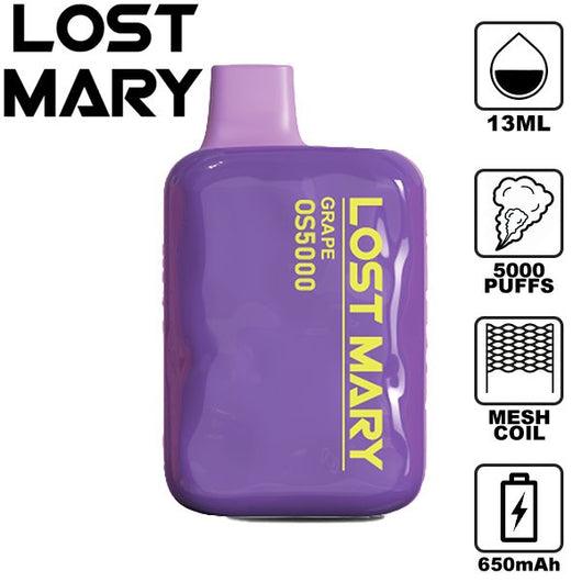 Lost Mary by Elf Bar OS5000 Disposable 5000 Puff 13mL Black Lava Vape